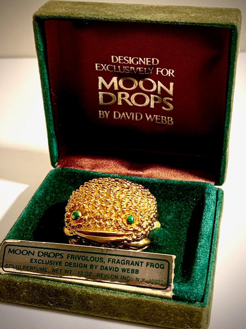 Vintage Frivolous Frog Revlon Moon Drops Perfume by Designer David