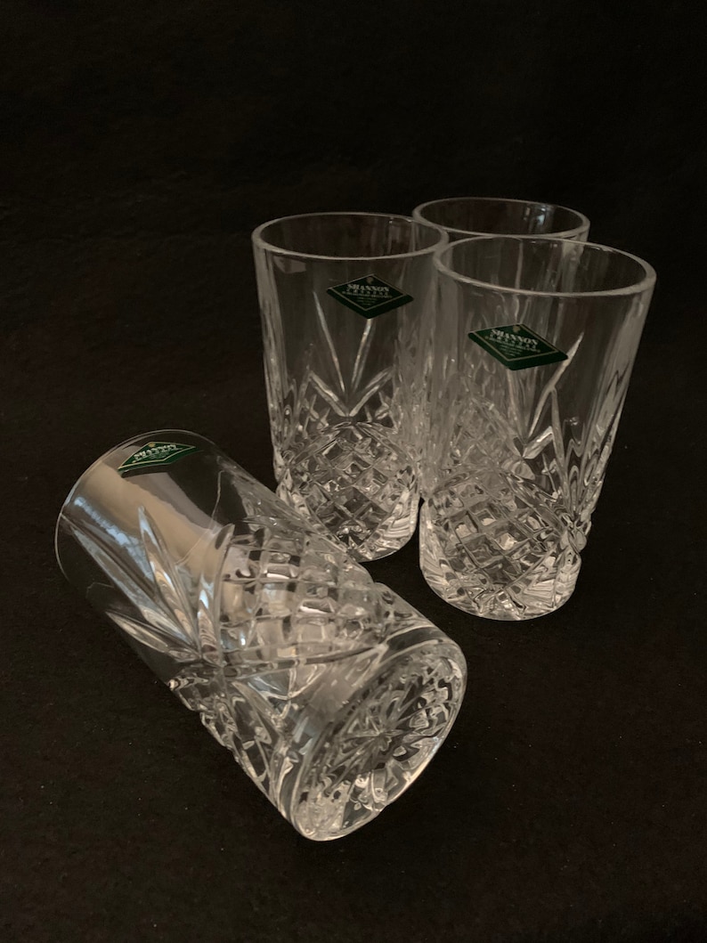 Handcrafted SHANNON Crystal Highball Glasses by Godinger Set Etsy