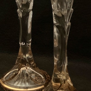 RCR Royal Crystal Rock Gold “Crystal & Light” Candle Sticks ~ ITALY - Set of (2)