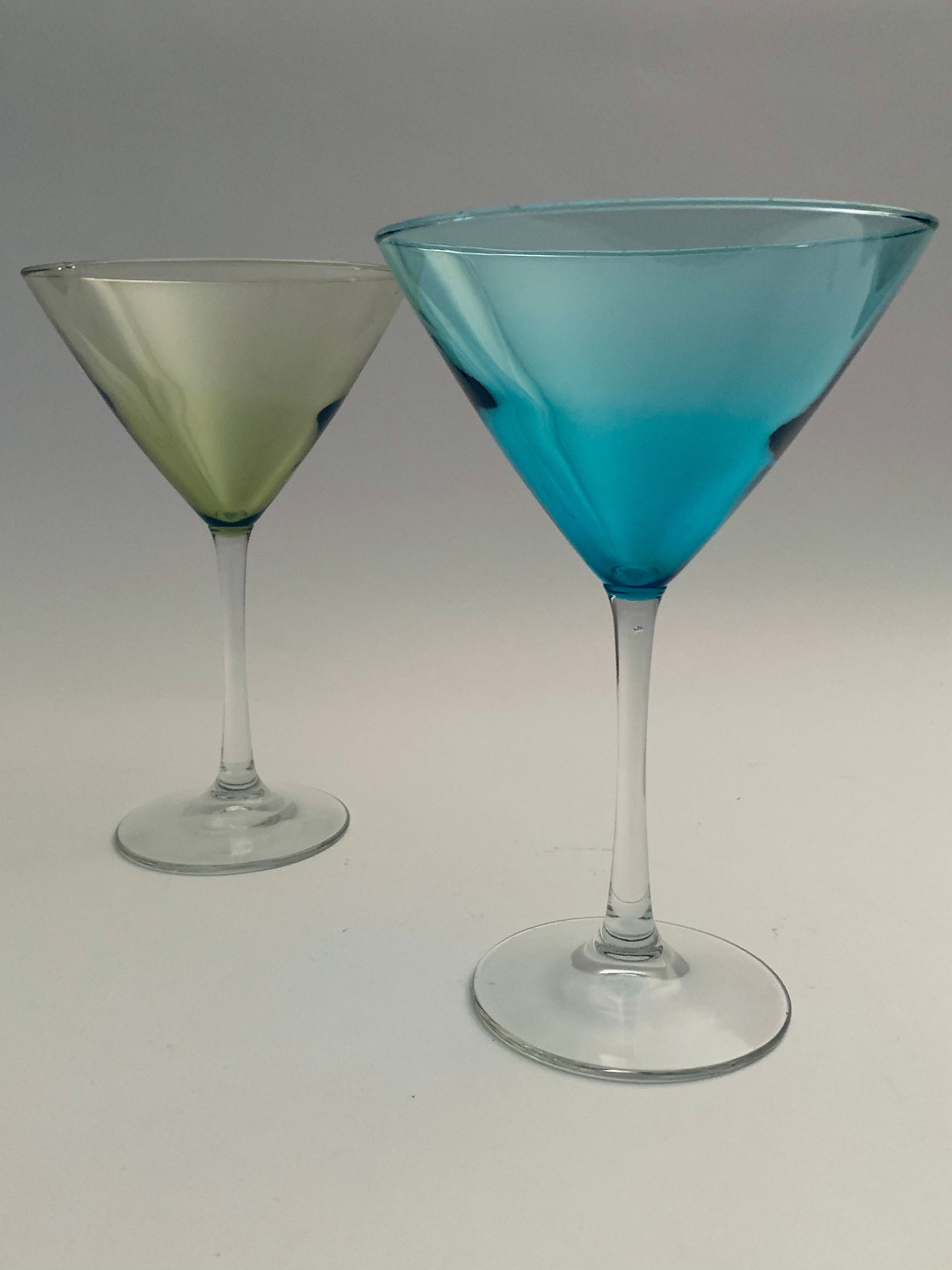 vintage coloured cocktail glasses