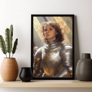 St Joan of Arc Digital Print, Instant download, Catholic printable, clipart, digital download, wall art, christian, St Joan art