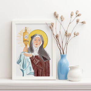 St Clare of Assisi Hand-drawn Illustration, Digital Download, Original ...