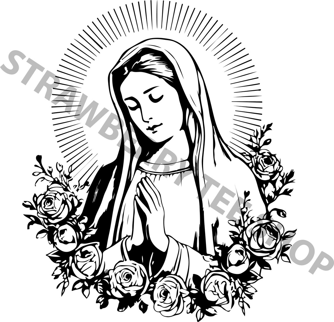 Blessed Virgin Mary SVG Digital Downloadable Art Printable - Etsy