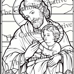 Catholic Coloring Pages, Set of 5 Holy Family Coloring Pages, Kids and