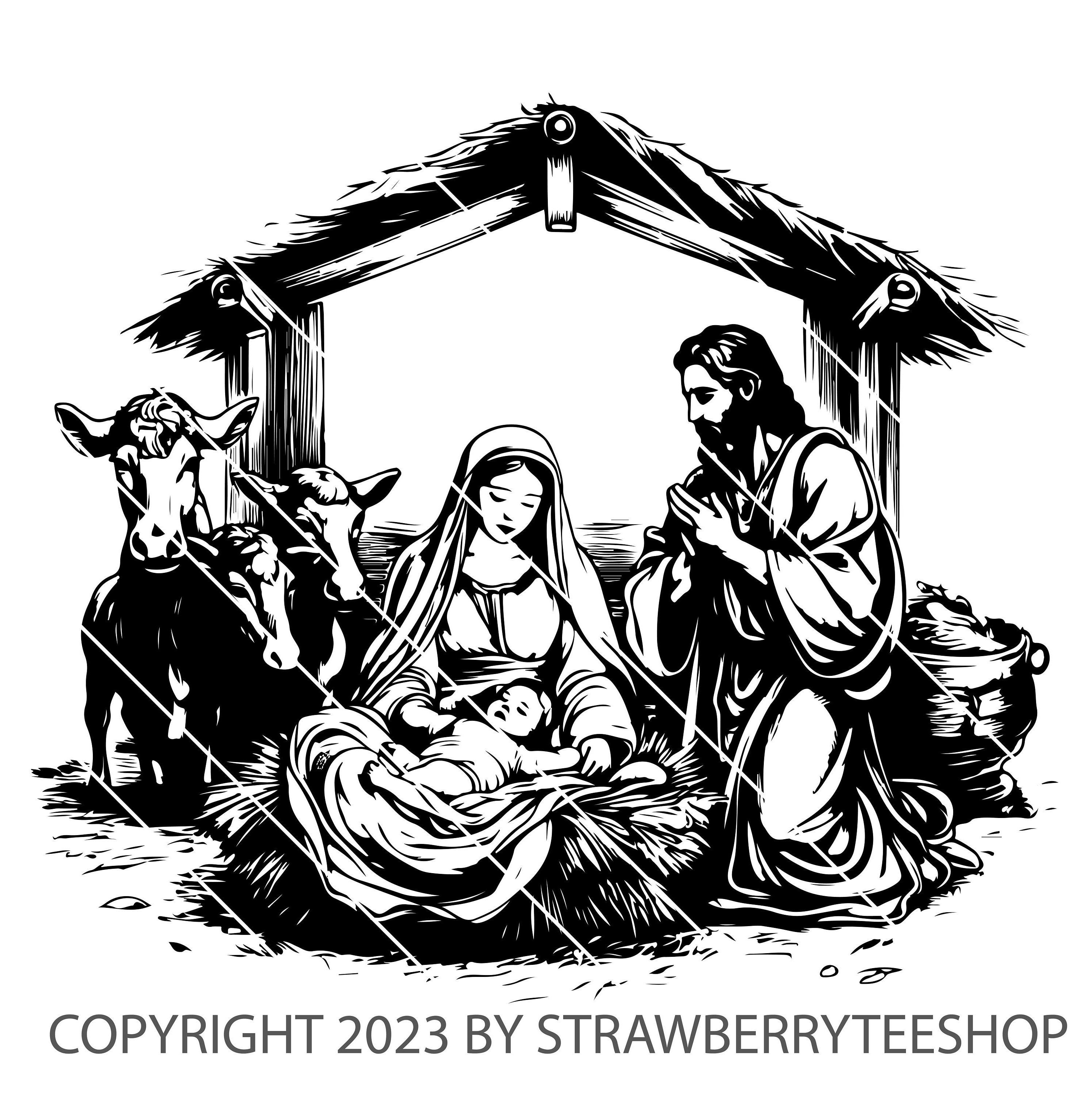 Nativity Scene SVG Laser Cut File Sublimation File Digital - Etsy