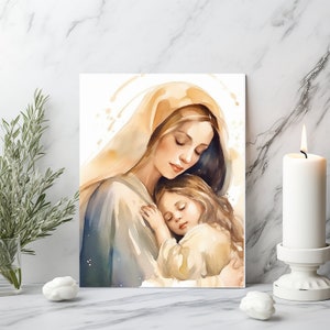 Blessed Virgin Mary, DOWNLOADABLE digital print, catholic printable, clipart, digital download, christian, Mary our Mother