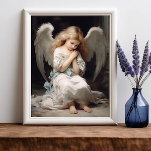 Child Angel digital download, Little Guardian Angel, Children&#39;s bedroom decor, Commercial Use, Catholic digital art, Catholic printable