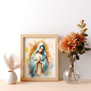Our Lady of Guadalupe Digital download, Virgin Mary clipart, Catholic Printable, commercial rights, wall decor, Blessed Virgin Mary