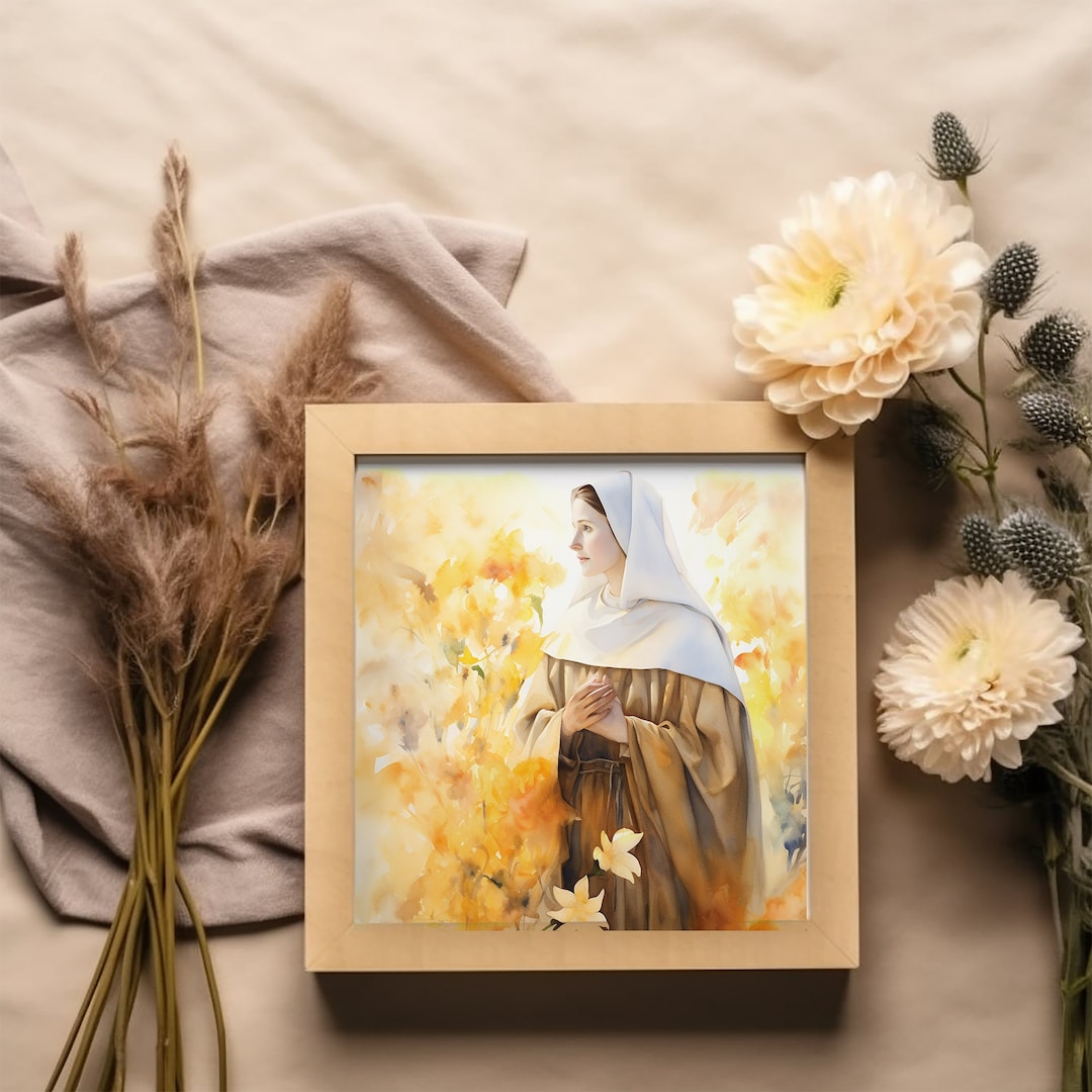 St Clare of Assisi Digital Watercolor Art, Instant Digital Download ...