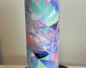 Holographic Designed Tumbler, Colorful Tumbler, Skinny 20oz Tumbler w/Lid and Straw