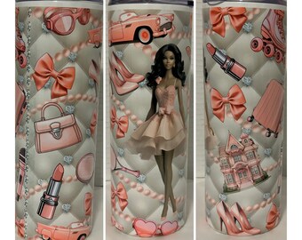 Skinny 20oz Doll Themed Tumbler w/Lid and Straw