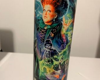 Halloween Themed Tumbler, Sanderson Sisters Tumbler, Halloween Villians Tumbler, Skinny 20oz Tumbler w/Lid and Straw,