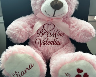 Valentine's Day Bear, Anniversary Gift, Birth Announcement, Birthday Gift, Personalized Teddy Bears