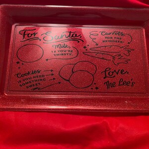 Personalized Santa’s Cookie Tray, Milk and Cookies for Santa