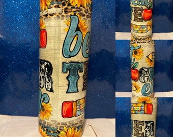 Custom Skinny 20oz Tumbler with Lid and Straw, Personalized Tumbler, Personalized Gift for Teachers