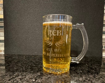 Personalized Beer Mug, Engraved Beer Glass, Custom Beer Mug, Beer Glass, Personalized Mug Glass,  Father’s Day Gift, Anniversary Gift