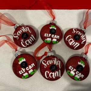 Handmade Santa Cam Ornament, Elf Cam Ornament