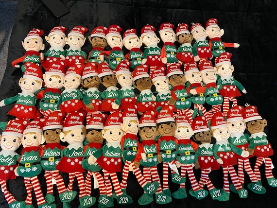Personalized Christmas Elf, Stuffed Elf, Stocking Stuffer, Multicultural Plush Elves, Christmas Decorations, Christmas Elf