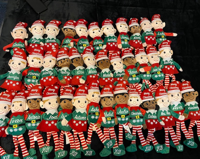 Featured listing image: Personalized Christmas Elf, Stuffed Elf, Stocking Stuffer, Multicultural Plush Elves, Christmas Decorations, Christmas Elf