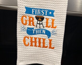 Funny Embroidered Kitchen Towel, Kitchen Decor, Gift for Him, Birthday Gift, Anniversary Gift, Housewarming Gift, Wedding Gift, Father’s Day