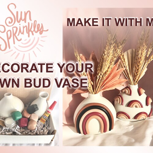 DIY Clay Decorated Bud Vase Kit/ Make Your Own COLOR Bud Vase/ Etsy