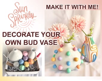 DIY Clay Decorated Bud Vase Kit/ Make your own COLOR bud vase/ Crafting kit/ Vase Craft kit/ Ceramic diy kit/ Ceramic project/ Art project