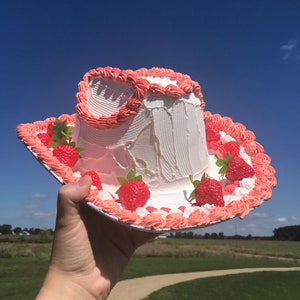Frosted Cake Cowboy Hat/ Kawaii Cowboy Hat/ Cute Cake Accessories/ Sprinkles Frosting Rainbow Hat/ Party Hat/ Bachelorette Party