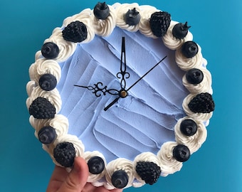 Cake Clock/ Decorative Wall Clock/ Y2k aesthetic home decor/ cute cake home accent/ faux cake/ dummy cake/ unique colorful home decor