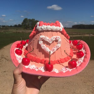 Frosted Cake Cowboy Hat/ Kawaii Cowboy Hat/ Cute Cake Accessories/ Sprinkles Frosting Rainbow Hat/ Party Hat/ Bachelorette Party