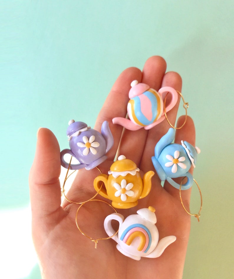 Teapot Earrings/ Tea Party Earrings/ Cute Teapot Earring/ Tea Etsy