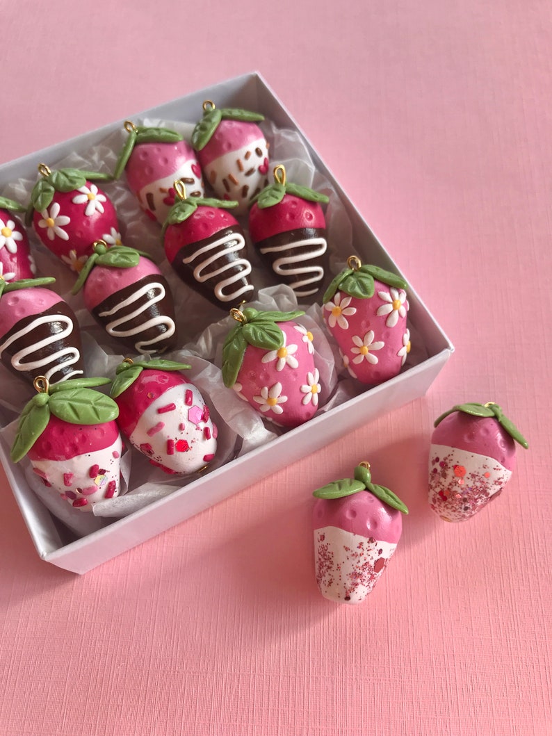 Chocolate Dipped Strawberry Earrings/ Daisy Strawberry Etsy