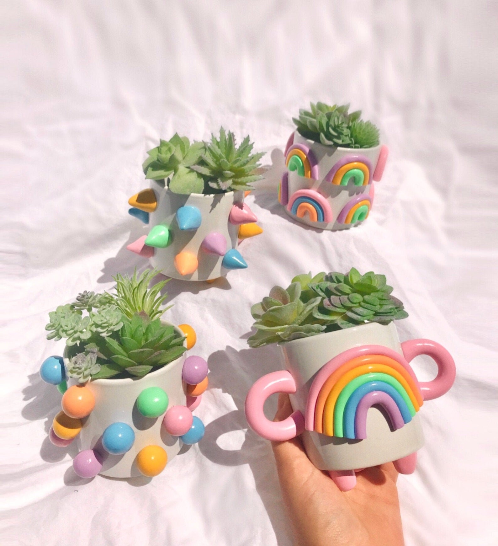 Colorful Planter Pots/ Rainbow Planter/ Succulent Planters/ Etsy Canada