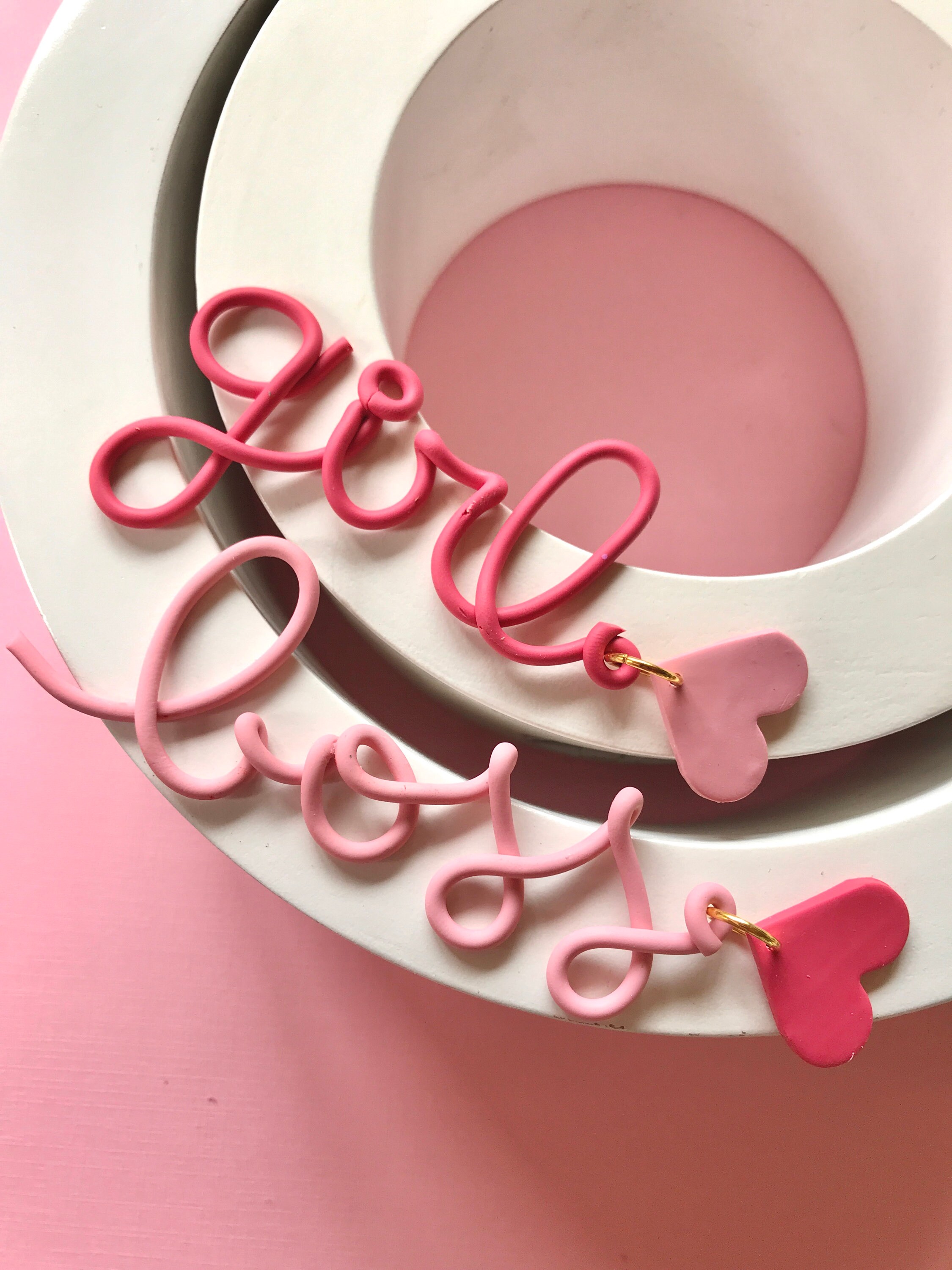 Girl Boss Earrings/ Pink Girl Power Earrings/ Feminism Etsy