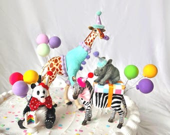 Safari Animal Cake Topper: Wild One Birthday Party Decor