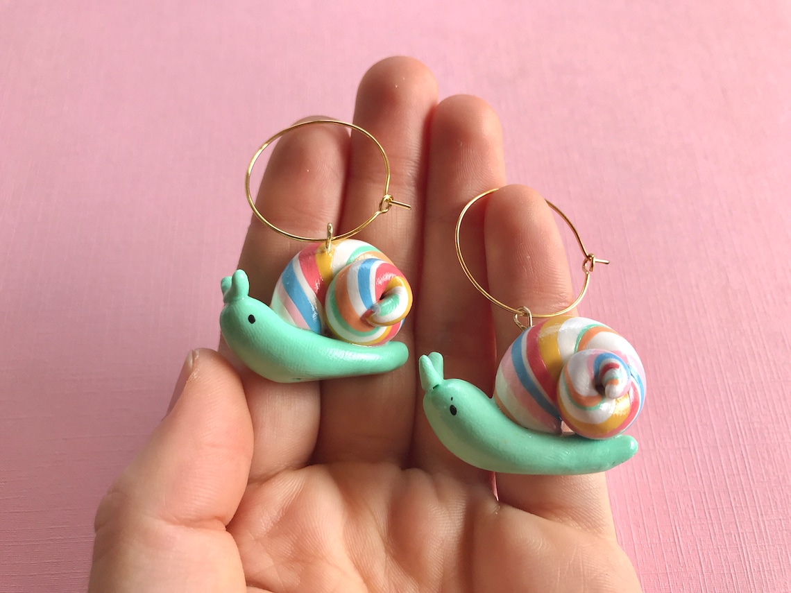 Snail Pal Earrings/ Cottagecore earrings/ Snail Jewelry/ Etsy
