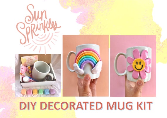 Colorful 3d Coffee Mug/ Handmade Ceramic Mug/ Rainbow Mug/ Modern Happy  Coffee Lover Gift/ Mushroom Mug/ Cute Coffee Mugs/ Ceramic Mug 