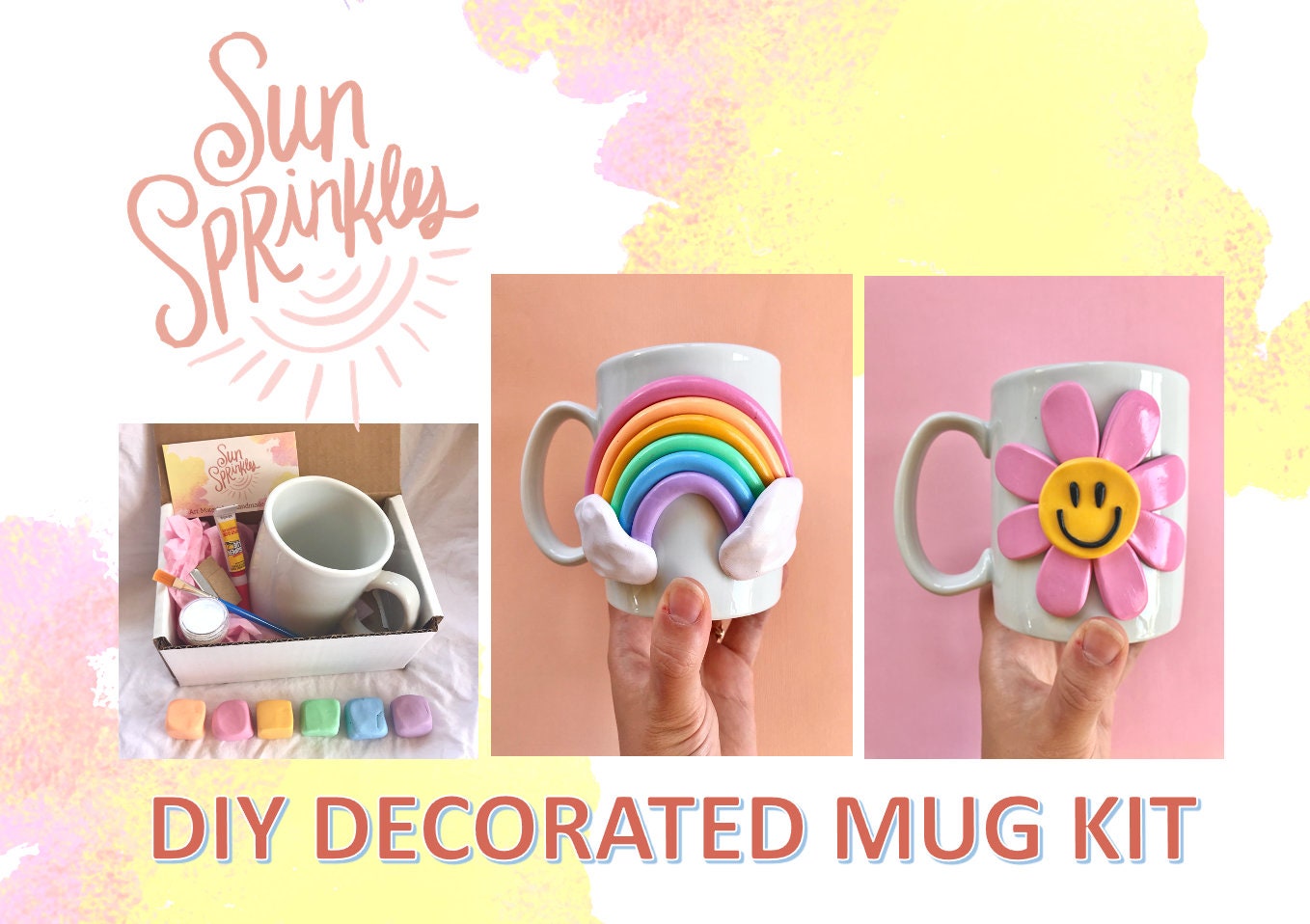 Hoolerry Painted Mug Decorating Kit DIY Coffee Mug Painting Kit  Personalized Mugs You Can Decorate Coffee Design Your Own Mug for Craft  Decoration