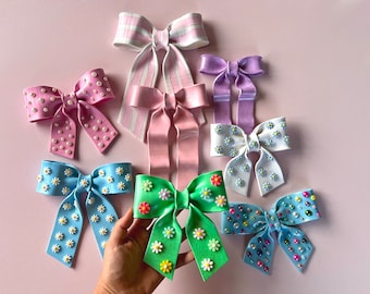 Wall Hanging Decorative Bow/ Clay Coquette Bow/ Cute Girly Nursery Decor/ Princess Theme Decor/ Feminine Wall Decor/ Coquette Aesthetic