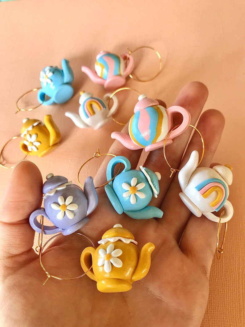 Teapot Earrings/ Tea Party Earrings/ Cute Teapot Earring/ Tea Etsy