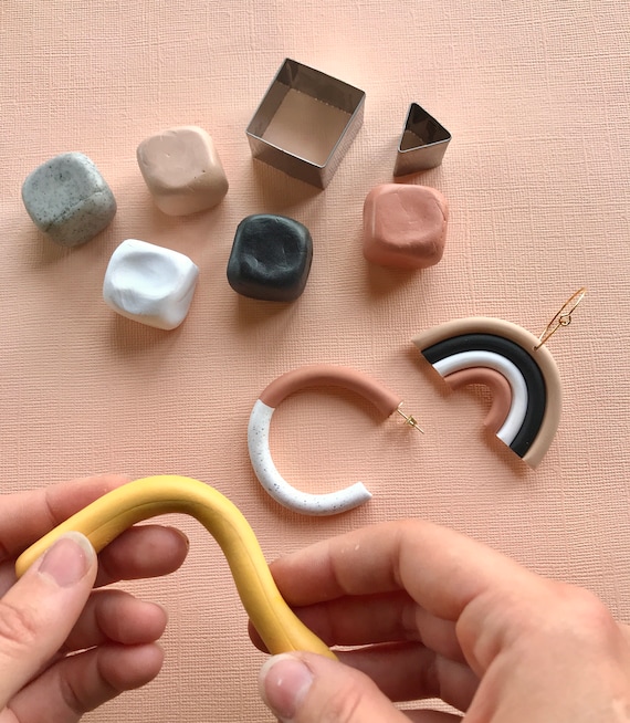 Beginners DIY Clay Earrings Kit/ Sun Sprinkles NEUTRAL Version/ DIY Jewelry  Kit/ Make Your Own Polymer Clay Earrings/gift Box Crafting Kit 