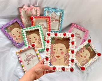 Faux Cake Decoden Picture Frame: Handmade Coquette Home Accent (5x7)