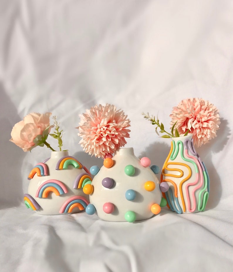 DIY Clay Decorated Bud Vase Kit/ Make Your Own COLOR Bud Vase/ Etsy