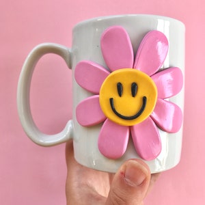 Colorful 3d Coffee Mug/ Handmade Ceramic Mug/ Rainbow Mug/ Modern happy coffee lover gift/ Mushroom Mug/ Cute Coffee Mugs/ Ceramic Mug image 4