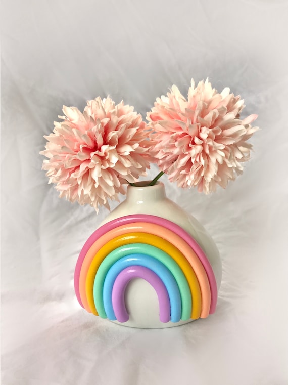 レトロで折衷的なカラフルなつぼみの花瓶/かわいい陶器の花瓶
