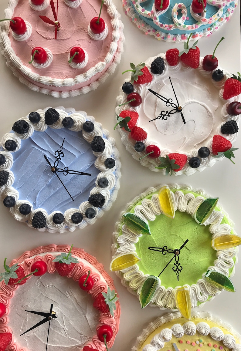 Cake Clock/ Decorative Wall Clock/ Y2k Aesthetic Home Decor/ Cute Cake ...