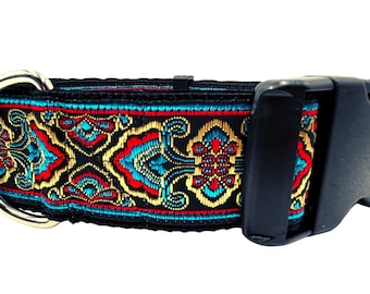 River II  | 1 1/2" Wide Large Breed Buckle or Martingale Dog Collar Style. Metal Buckle Available.  Great Dog Lover Gift