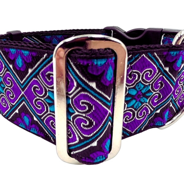 Merlin | 2" Wide, Heavy Duty, Satin Lined, Regular or Metal Buckle Dog Collar for Large and Giant Breed Dogs.  .
