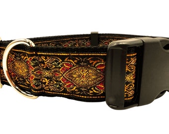 Cordivan II | 1.5" Wide Martingale or Buckle Style Dog Collar for Large Breed Dog. Satin Lined. Metal Buckle Available. Great Dog Lover Gift