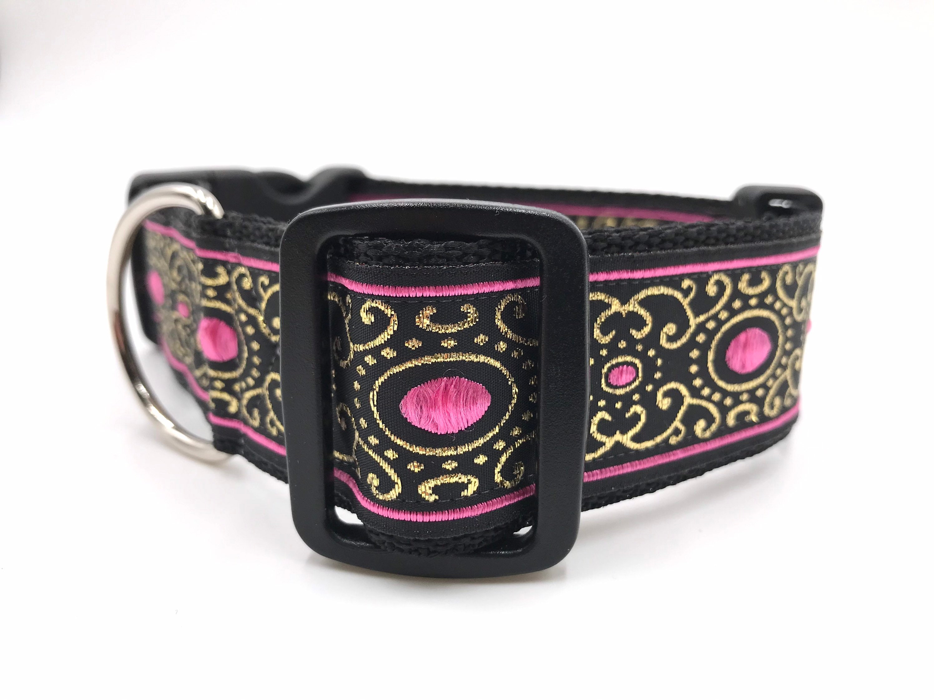 Pink and Gold Metallic Dog Collar Extra Wide 1 1/2 Etsy