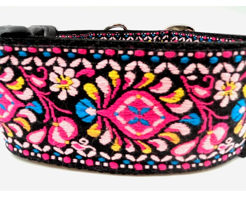 Rockette | 2" Wide Regular or Metal Buckle Dog Collar, Large Breed image 3